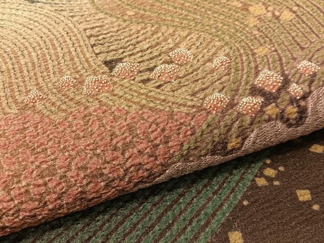 平和屋着物●十日町 名門 滝泰謹製 太鼓柄袋帯 中国三大刺繍 相良刺繍 おぼろ染め 襲ね絞り 立波箔散らし 銀通し地 正絹 逸品 CABG1666vp