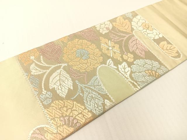 平和屋着物●西陣 川島織物 九寸名古屋帯 唐織 霞花文 正絹 逸品 CABG1672vp