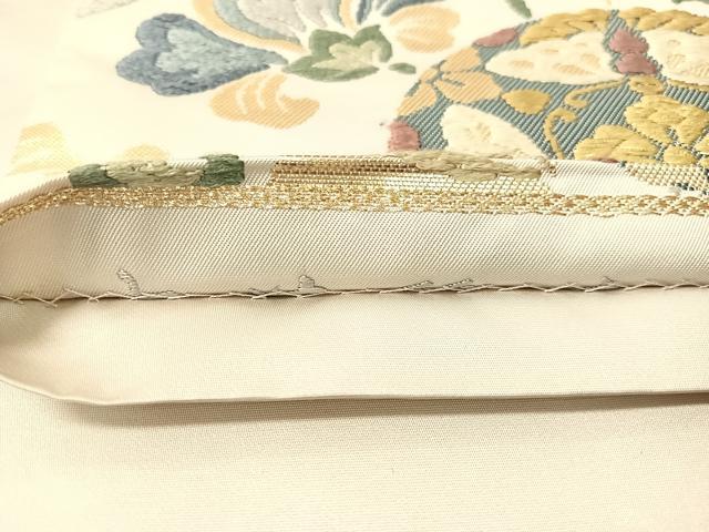 平和屋着物●六通柄袋帯 唐織 正倉院更紗 金糸 正絹 逸品 CABG1693vp