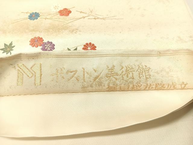 平和屋着物●六通柄袋帯 唐織 ボストン美術館 舞扇桜花隆盛文 金糸 正絹 逸品 CABG1695vp