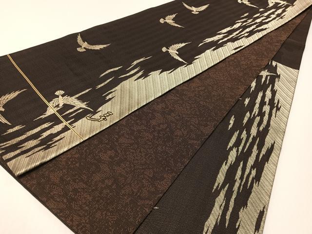 平和屋着物●染色作家 斉藤三才 六通柄袋帯 三才鳥 金糸 正絹 逸品 CABG1697vp