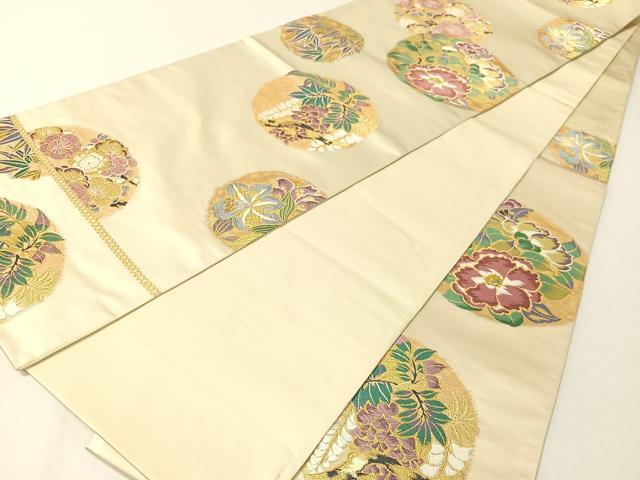 平和屋着物●本加賀友禅作家 直江良三 六通柄袋帯 唐織 加賀の美 金銀糸 正絹 逸品 未使用 CABG1699vp