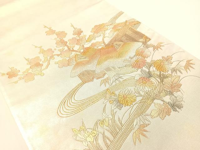 平和屋着物●金彩友禅 卓越技能者・名工・和田光正 太鼓柄袋帯 御所解文 正絹 逸品 CABG1705vp