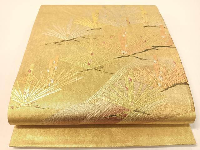 平和屋着物●金彩友禅 卓越技能者・名工・和田光正 太鼓柄袋帯 浜松文 正絹 逸品 CABG1710vp