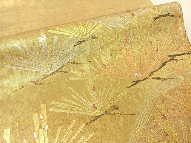 平和屋着物●金彩友禅 卓越技能者・名工・和田光正 太鼓柄袋帯 浜松文 正絹 逸品 CABG1710vp