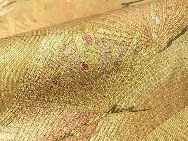 平和屋着物●金彩友禅 卓越技能者・名工・和田光正 太鼓柄袋帯 浜松文 正絹 逸品 CABG1710vp