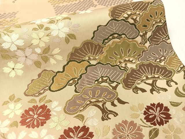 平和屋着物●こむさでもーど・COMME CA DU MODE 六通柄袋帯 唐織 花松文 正絹 逸品 CABG1715vp