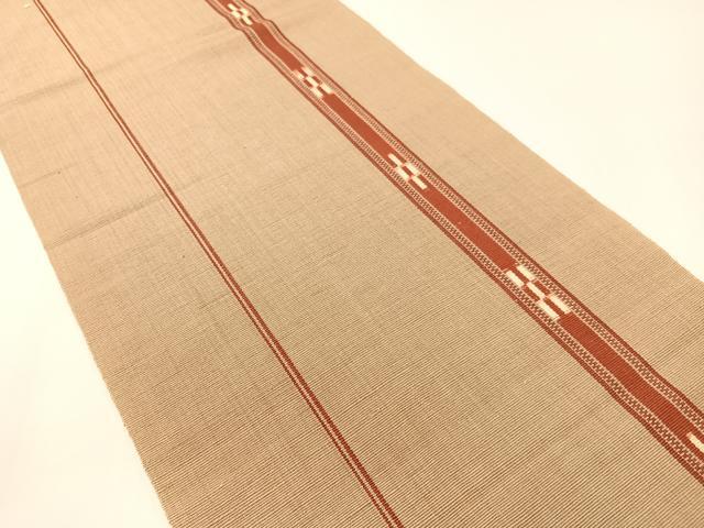平和屋着物●沖縄県伝統工芸品 八重山ミンサー 八重山藍 手織り 八寸名古屋帯 竹富町織物謹製 献上 さが美扱い 証紙付 綿 逸品 CABG1728vp
