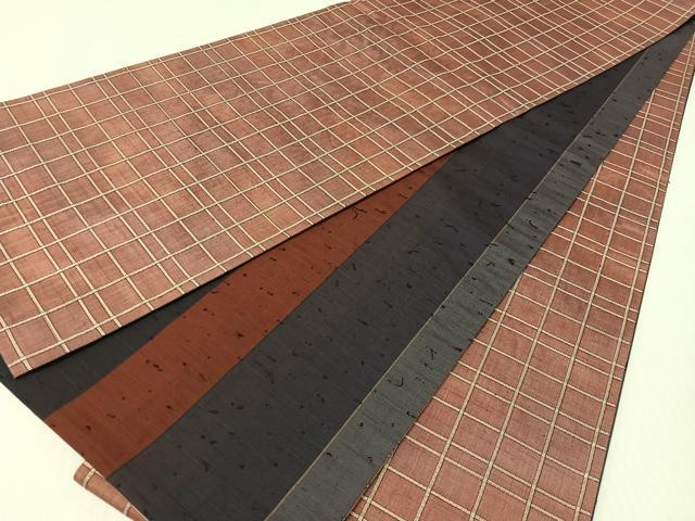 平和屋着物●両面 全通柄袋帯 ひげ紬 吉野間道 正絹 逸品 CABG1732vp