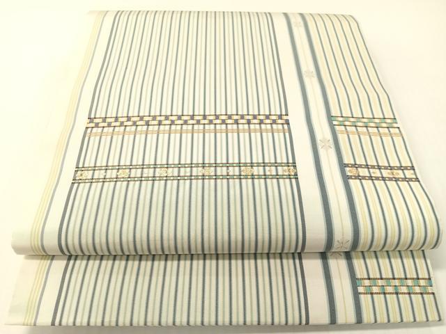 平和屋着物●本場筑前博多織 八寸名古屋帯 雅間道文 金糸 正絹 逸品 CABG1740vp