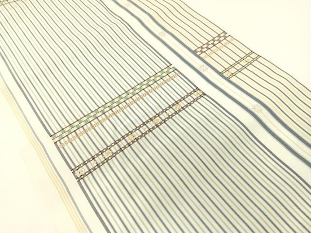 平和屋着物●本場筑前博多織 八寸名古屋帯 雅間道文 金糸 正絹 逸品 CABG1740vp