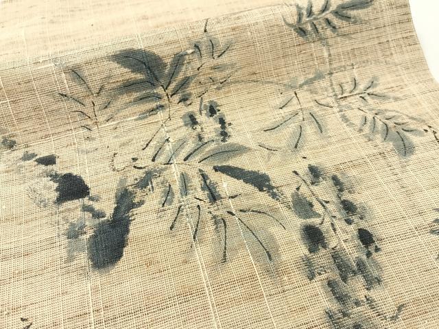 平和屋着物●九寸名古屋帯 作家物 手描き 紬地 藤花房 正絹 逸品 CABG1756vp