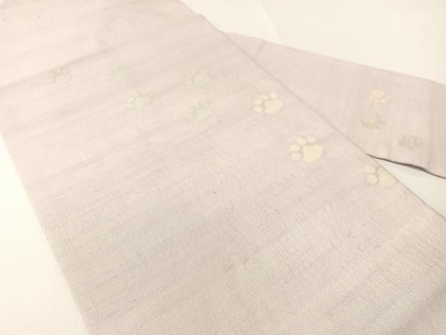 平和屋着物●九寸名古屋帯 紬地 犬 肉球 正絹 逸品 CABG1757vp