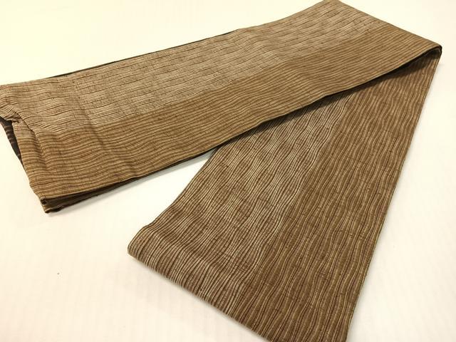 平和屋着物●両面 半幅帯 紬地 幾何学文様 黒地 さが美扱い 正絹 逸品 CABG1792vp