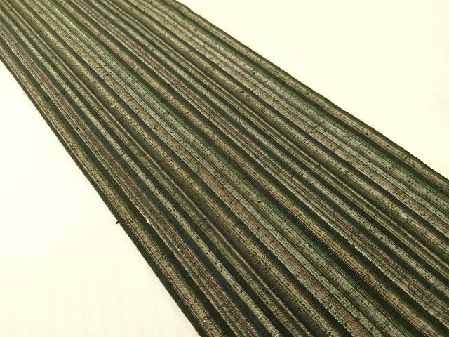 平和屋着物●両面 半幅帯 紬地 鱗文様 さが美扱い 正絹 逸品 CABG1794vp