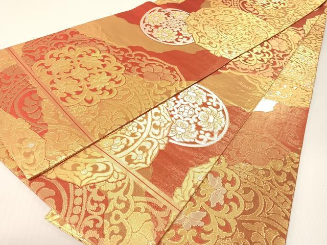 平和屋着物●西陣 川島織物 丸帯 正倉院花文 金糸 三越扱い 正絹 逸品 CABG1802vp