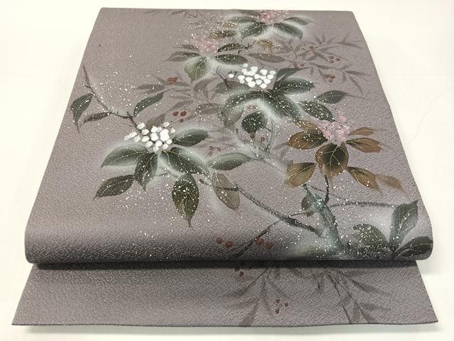 平和屋着物●太鼓柄袋帯 手描き 南天文 金彩 正絹 逸品 CABG1819vp