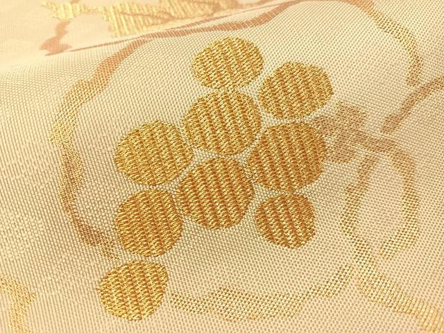 平和屋着物●全通柄 本袋帯 葡萄唐草文 正絹 逸品 CABG1840vp