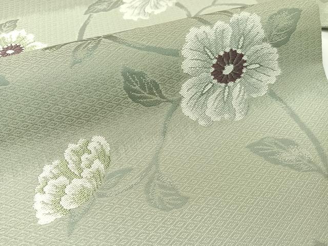 平和屋着物●九寸名古屋帯 花唐草文 正絹 逸品 CABG1842vp