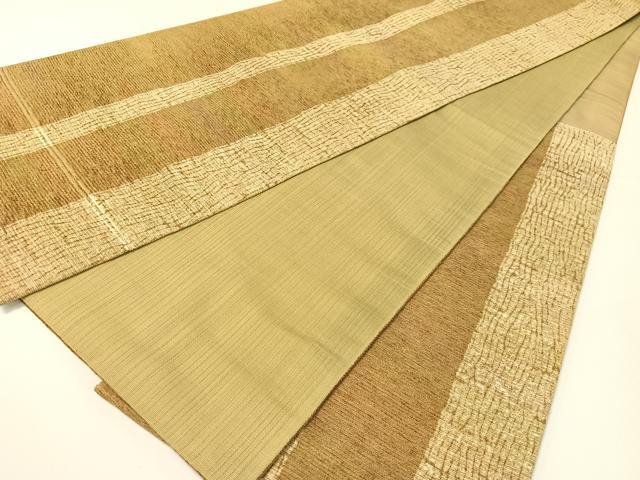 平和屋着物●両面 六通柄袋帯 紬地 モール 杢目間道 正絹 逸品 CABG1856vp