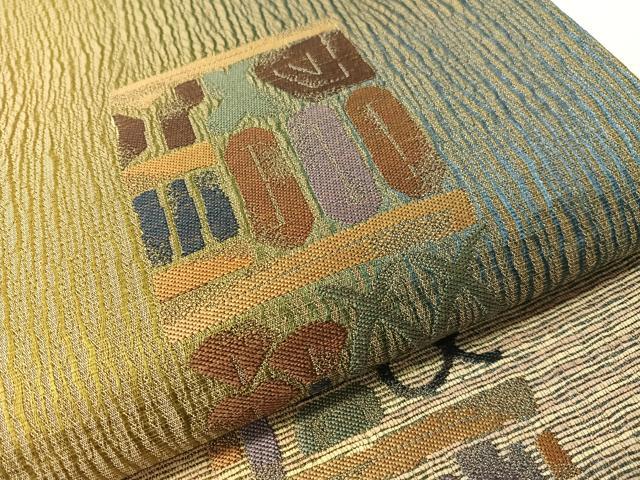 平和屋着物●両方向 太鼓柄袋帯 吉祥花文 やまと誂製 正絹 逸品 CABG1861vp