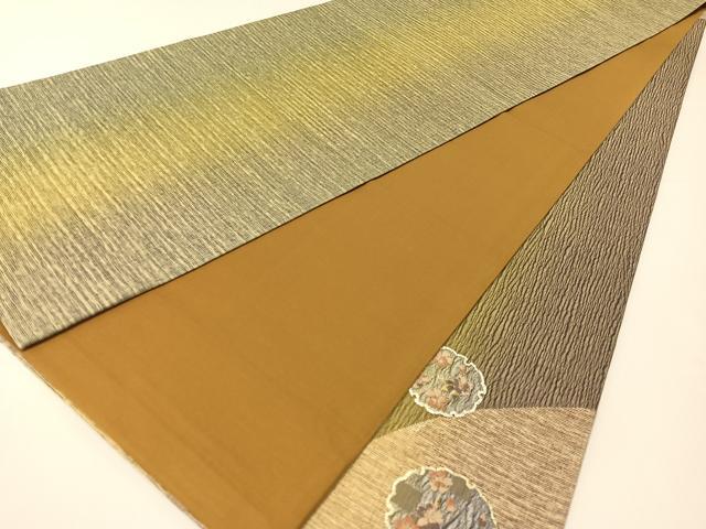 平和屋着物●両方向 太鼓柄袋帯 吉祥花文 やまと誂製 正絹 逸品 CABG1861vp
