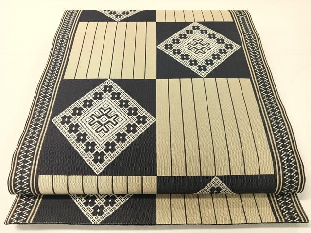 平和屋着物●両面 全通柄袋帯 市松吉祥文 三越扱い 正絹 逸品 CABG1892vp