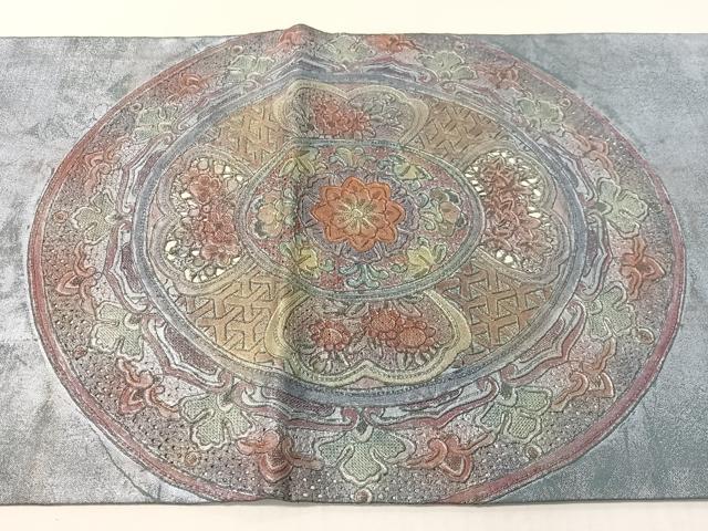 平和屋着物●中国三大刺繍 スワトウ相良刺繍 総刺繍 袋帯 絵皿花文 金彩 正絹 逸品 CABG1900vp
