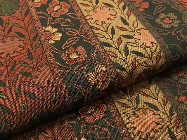 平和屋着物●全通柄 九寸名古屋帯 草花間道 正絹 逸品 CABG1920vp