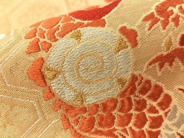 平和屋着物●アンティーク 大正ロマン 六通柄 本袋帯 唐織 雲龍 金銀糸 正絹 逸品 CABG1935vp