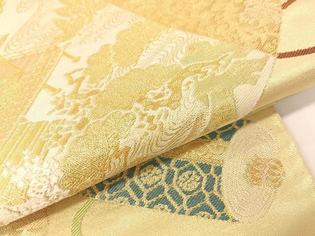 平和屋着物●西陣 川島織物 六通柄 本袋帯 風景絵巻文 金糸 正絹 逸品 CABG1942vp