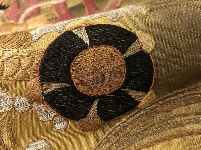 平和屋着物●アンティーク 大正ロマン 総手刺繍 九寸名古屋帯 手描き 雲龍 金銀糸 正絹 逸品 CABG1947vp