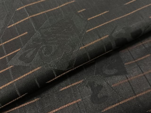 平和屋着物●アンティーク 大正ロマン 全通柄 九寸名古屋帯 将棋駒 黒地 正絹 逸品 CABG1957vp