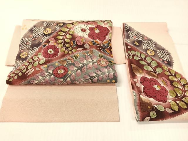 平和屋着物●つけ帯 手描き 絞り 辻が花 鬼しぼ縮緬 正絹 逸品 CABG1964vp