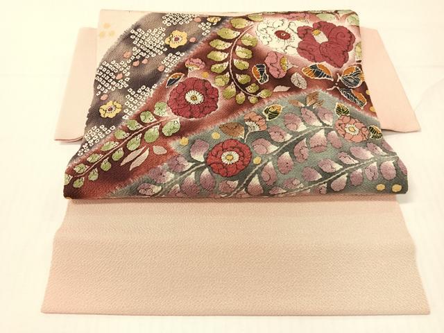平和屋着物●つけ帯 手描き 絞り 辻が花 鬼しぼ縮緬 正絹 逸品 CABG1964vp