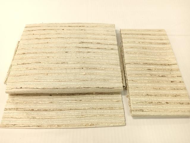 平和屋着物●インド・アッサム 野蚕糸 手織 ムガシルク つけ帯 横段文 正絹 逸品 CABG1967vp