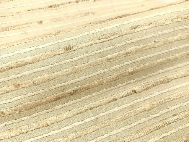 平和屋着物●インド・アッサム 野蚕糸 手織 ムガシルク つけ帯 横段文 正絹 逸品 CABG1967vp