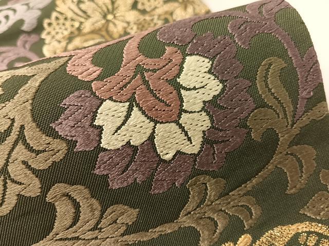 平和屋着物●六通柄袋帯 唐織 能衣唐草文 金糸 やまと誂製 正絹 逸品 CABG1977vp