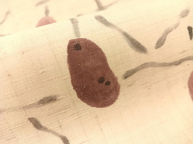平和屋着物●九寸名古屋帯 手描き 生紬 成り物 正絹 逸品 CABG1978vp