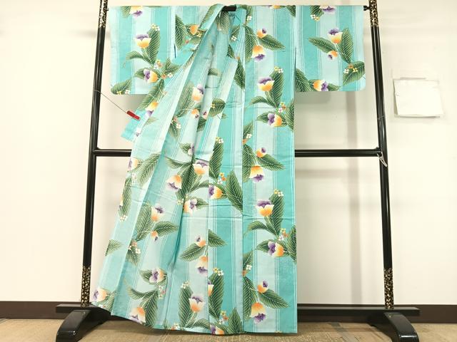 平和屋着物∴夏物 浴衣 草花間道 綿 逸品 CABG1983vp