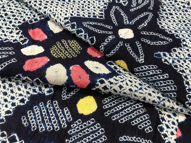 平和屋着物∴夏物 浴衣 有松鳴海絞り 草花文 綿 逸品 CABG1989vp