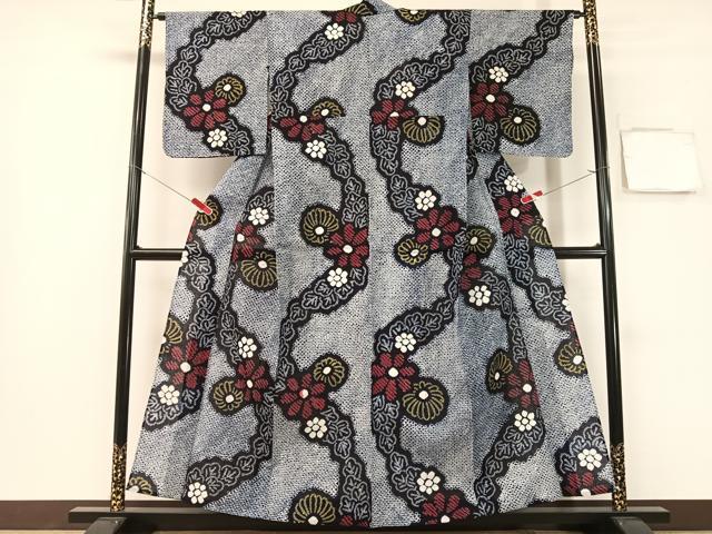 平和屋着物∴夏物 浴衣 有松鳴海絞り 菊花文 綿 逸品 CABG1990vp