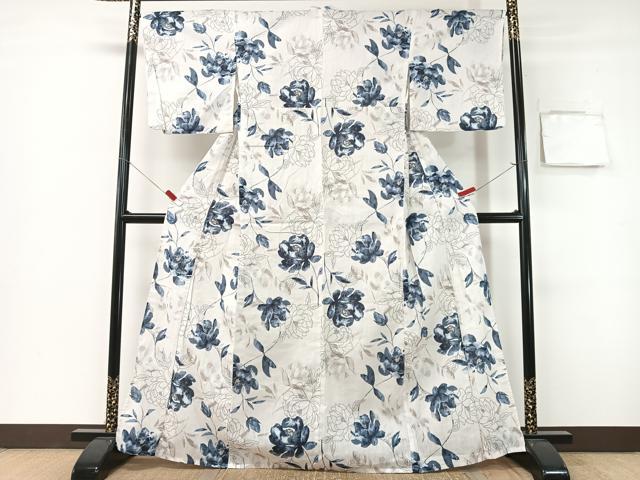 平和屋着物∴夏物 浴衣 草花文 綿 逸品 CABG1992vp