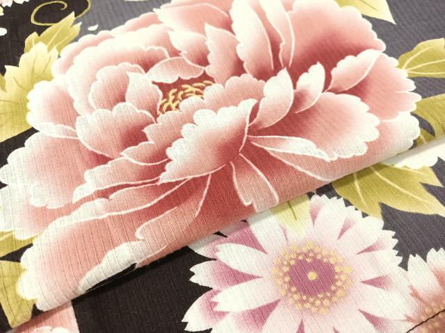 平和屋着物∴夏物 浴衣 花唐草文 金彩 綿 逸品 CABG1993vp