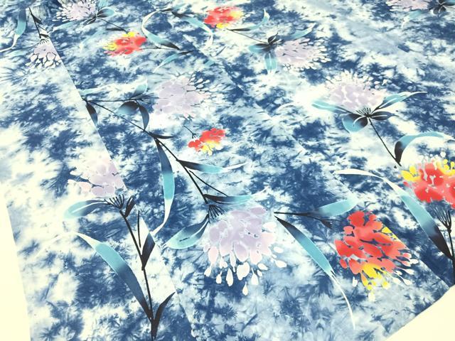 平和屋着物∴夏物 浴衣 草花文 綿 逸品 CABG1994vp