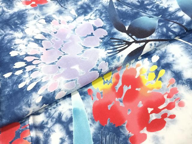 平和屋着物∴夏物 浴衣 草花文 綿 逸品 CABG1994vp