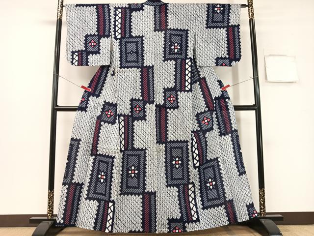 平和屋着物∴夏物 浴衣 有松鳴海絞り 吉祥花文 綿 逸品 CABG2000vp