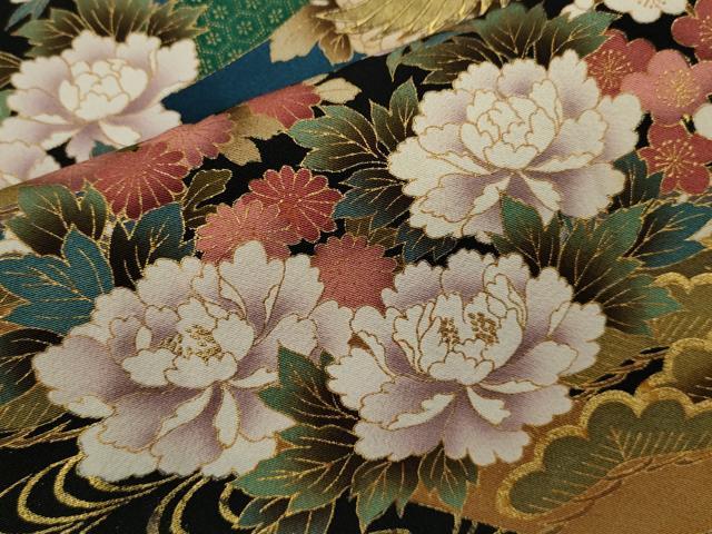 平和屋着物■豪華黒留袖 作家物 束ね熨斗飛鶴吉祥花文 暈し染め 本金箔 正絹 逸品 CABG2020ze