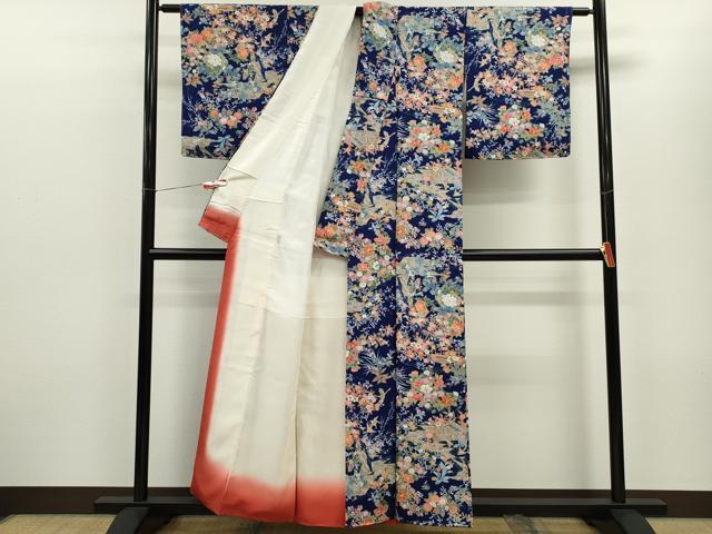 平和屋着物■上質な小紋 風景花鳥文 正絹 逸品 未使用 CABG2028ze