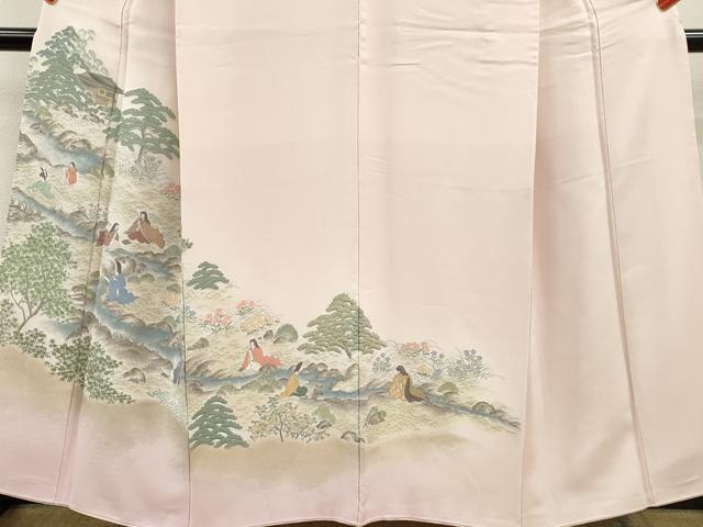 平和屋着物■色留訪問着 寿光織 曲水の宴 暈し染め 金糸 正絹 逸品 CABG2038ze